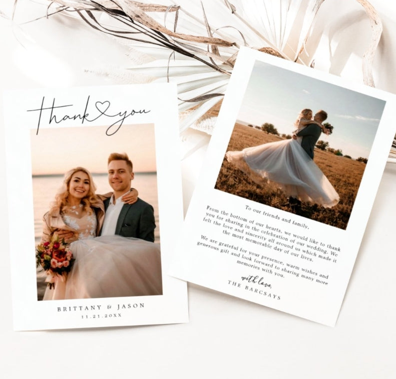 15cm*10cm large-sized wedding customized greeting cards, customized names of the bride and groom, photos of the newlyweds, and customized wedding dates