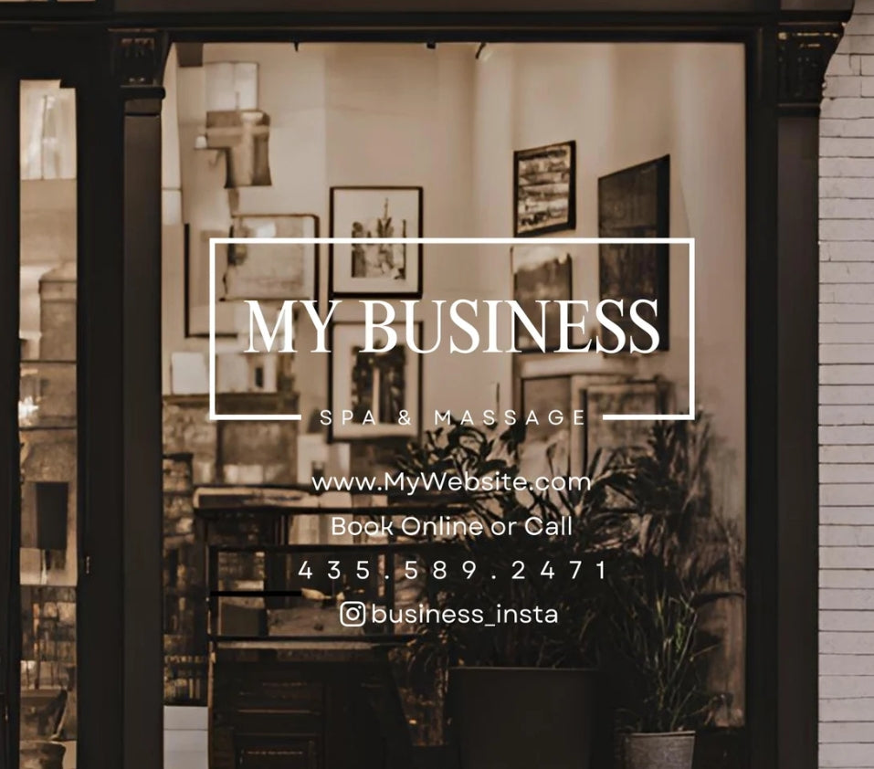 Window display crystal labels · High transparency and waterproof · Customized brand logo text · Essential for store decoration