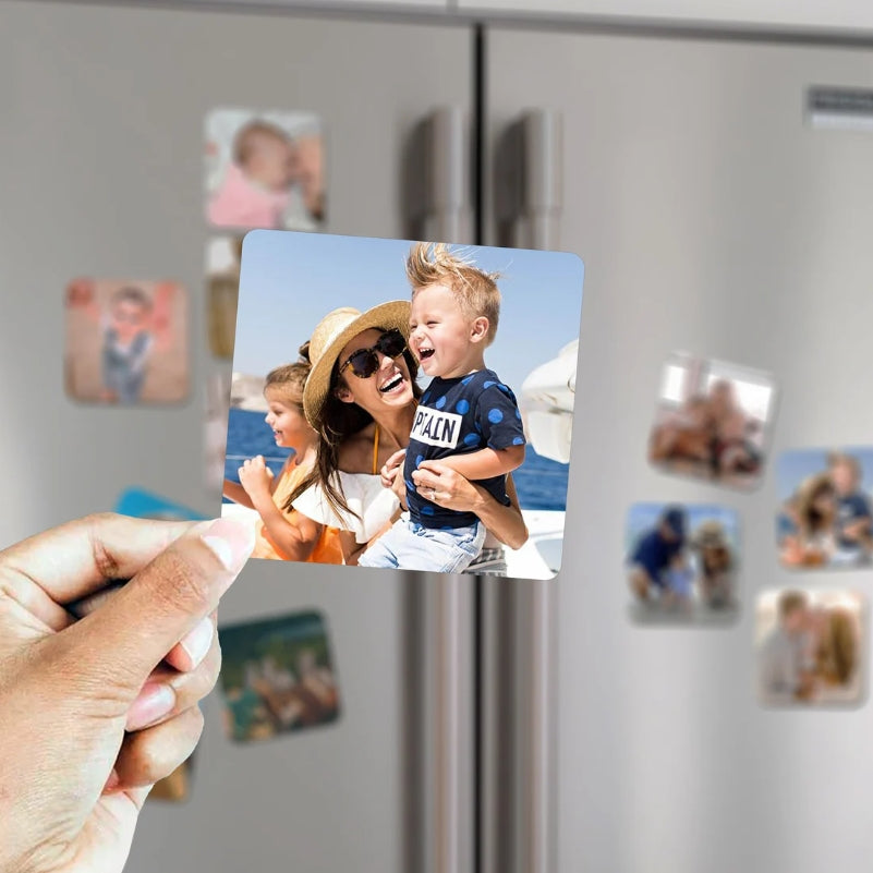Customized magnetic refrigerator square stickers · Strong magnetic adsorption · Can print photos and text · Waterproof and oil-proof