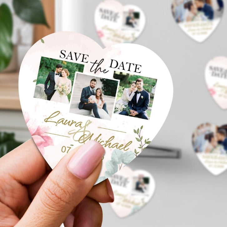 Customized heart-shaped fridge magnets · Classic heart shape · Firm and won't fall off · Can print photos and text