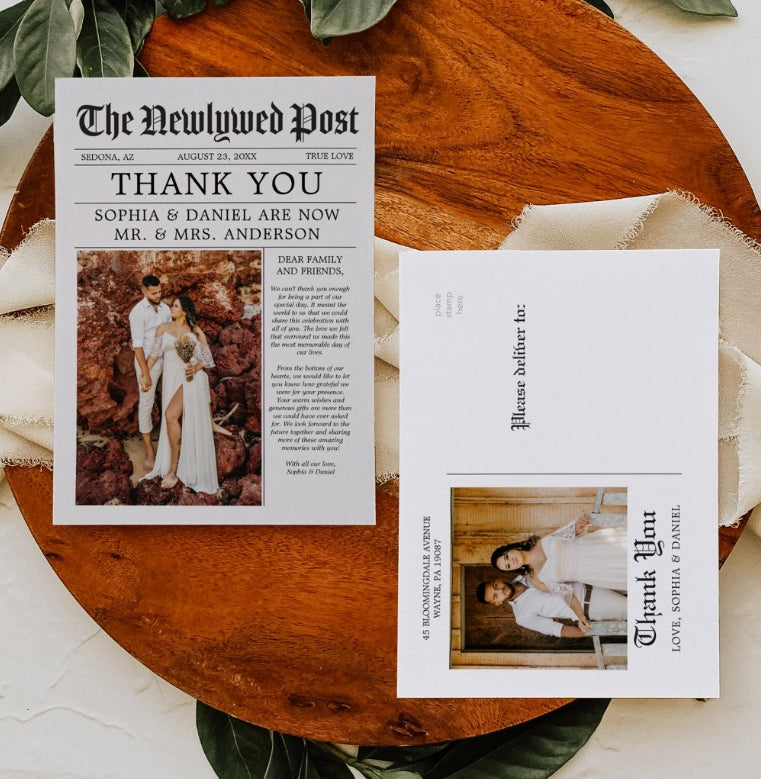 Customized minimalist wedding greeting cards for small accounts · Customized photos/text · Wedding commemorative greeting cards