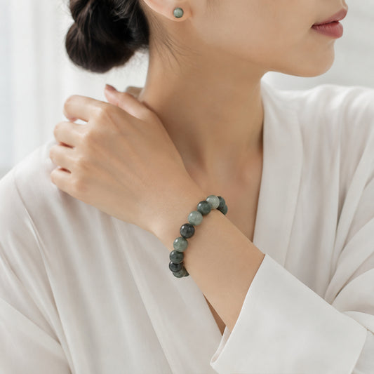 Smoky Grey Bead Bracelet - bright wearing