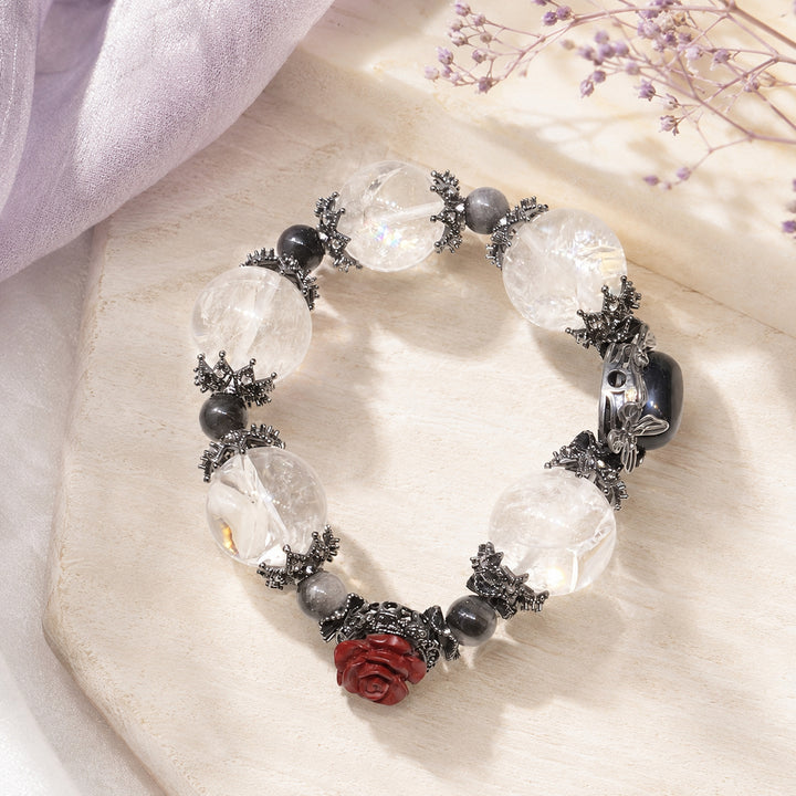 Clear Rose Silver Bracelet