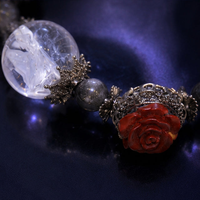 Clear Rose Silver Bracelet