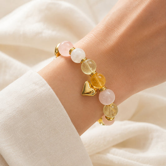 Blush Champagne Link Bracelet - bright wearing