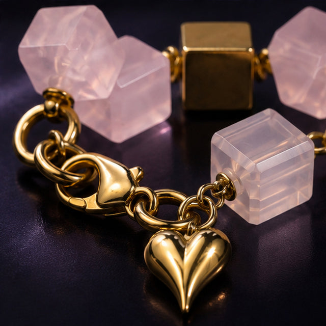 Blush Geometry Heart Bracelet