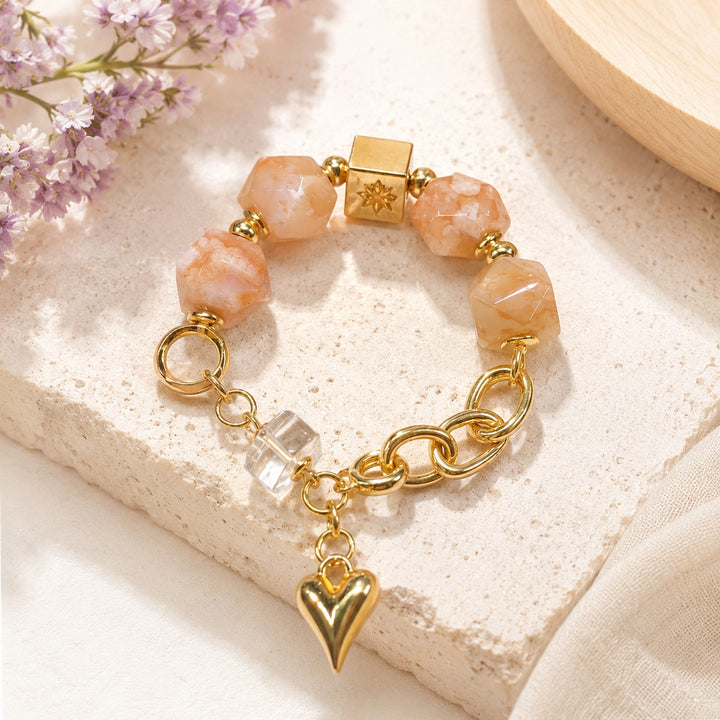 Champagne Heart Link Bracelet
