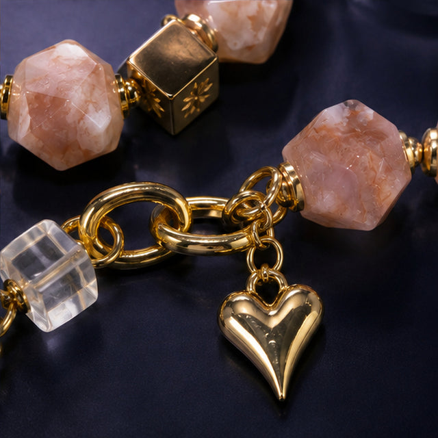 Champagne Heart Link Bracelet