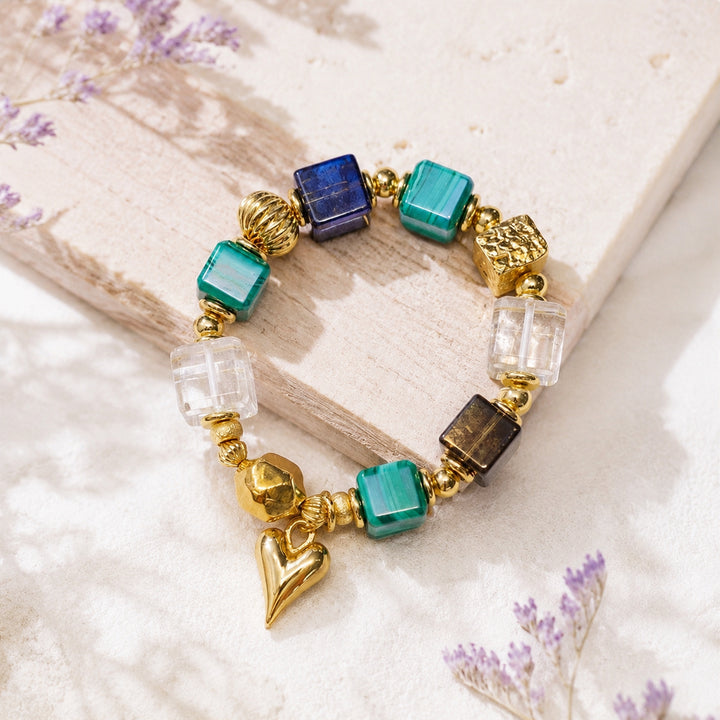 Teal Mosaic Heart Bracelet