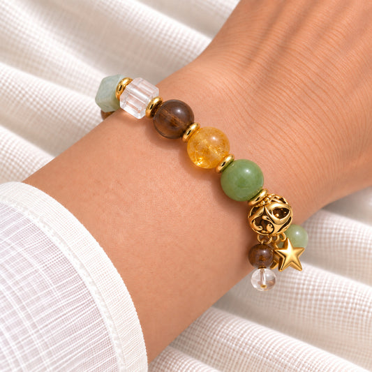 Spring Green Star Bracelet - bright wearing