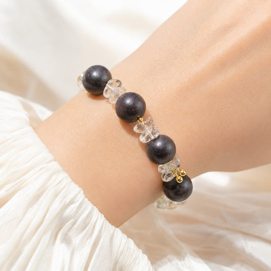 Twilight Pearl Crystal Bracelet - bright wearing
