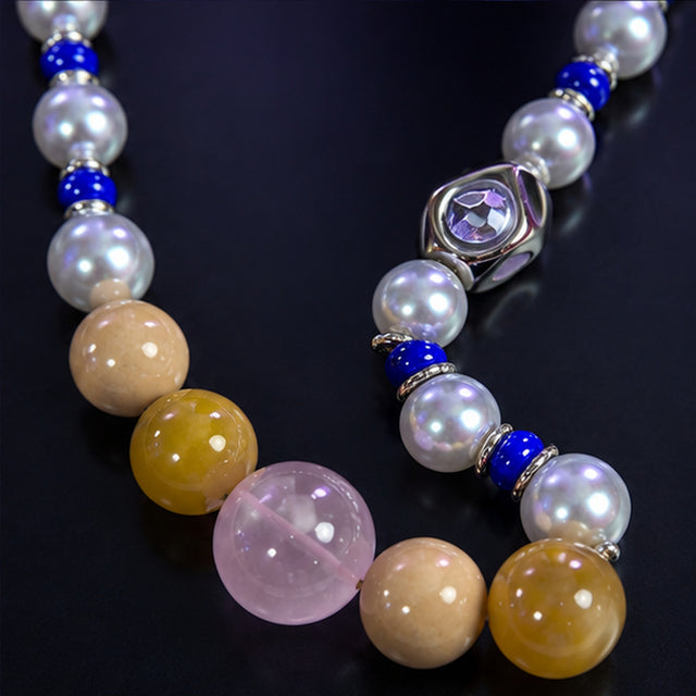 Pastel Sapphire Pearl Necklace