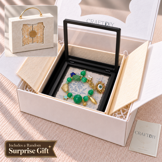Green Meadow Eye Charm Bracelet — CRAFTDIY gift box, includes a random surprise gift