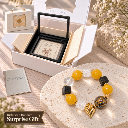 Golden Honey Heart Bracelet — CRAFTDIY gift box, includes a random surprise gift