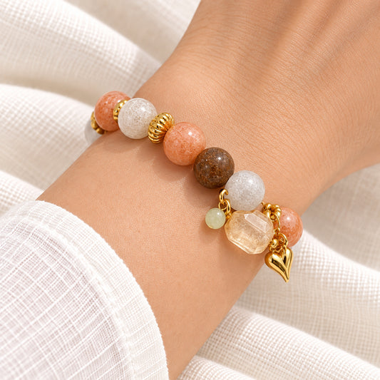 Sunset Earth Heart Bracelet - bright wearing