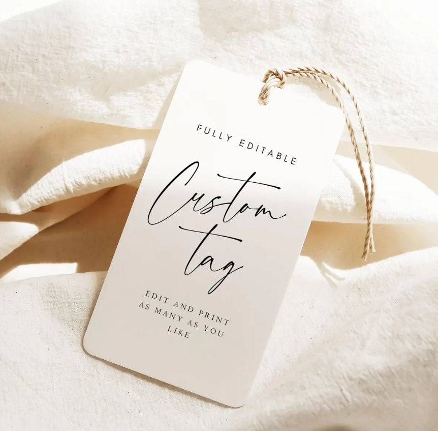 Customized packaging tags · perforated tags · Suitable for clothing/shoes and hats/bags · Can print LOGO+ text