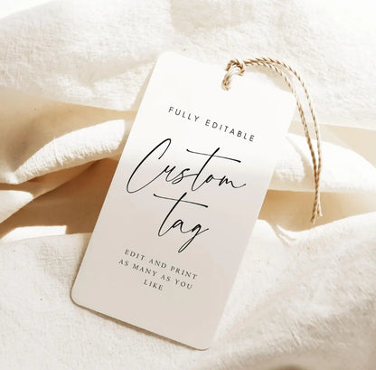 Customized packaging tags · perforated tags · Suitable for clothing/shoes and hats/bags · Can print LOGO+ text