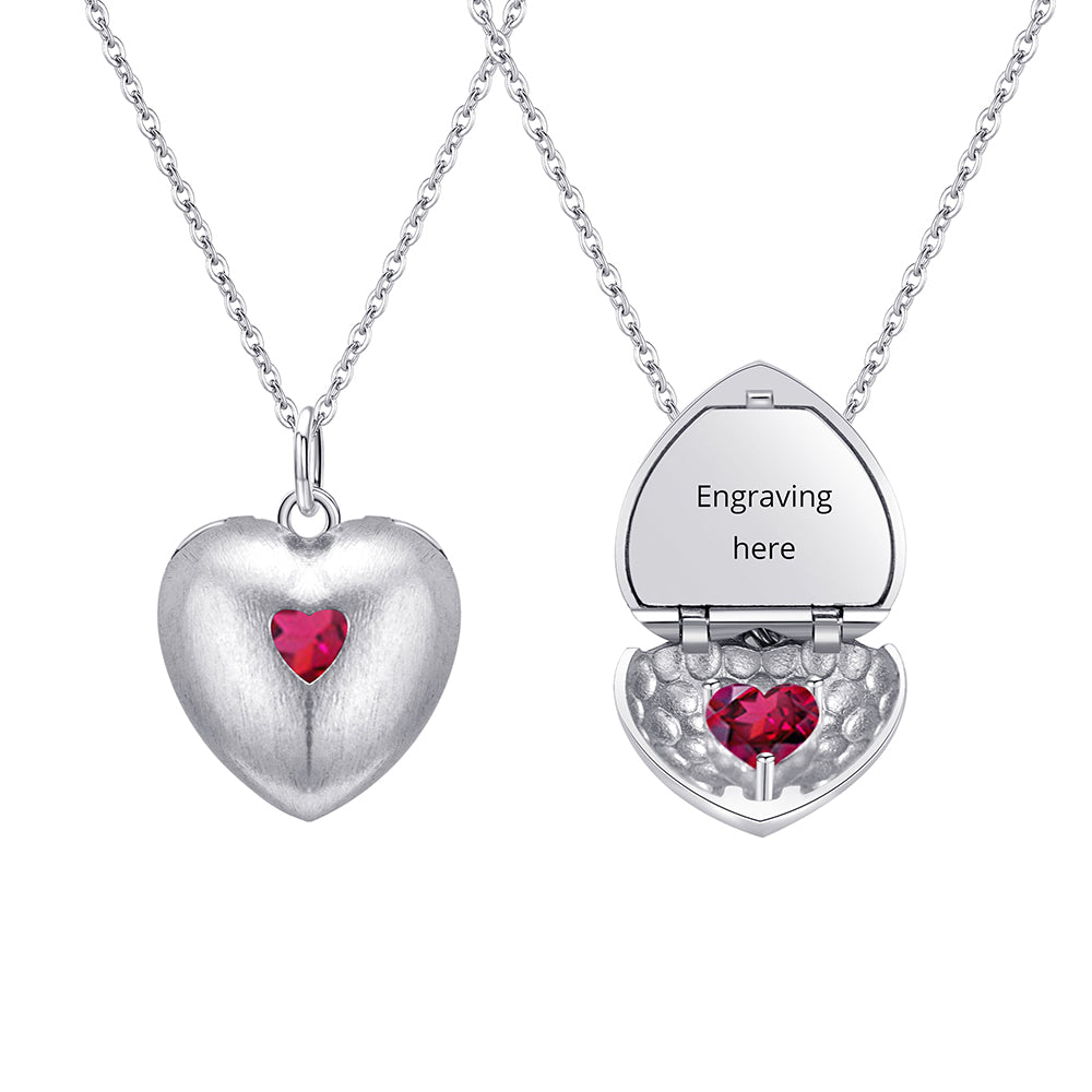 Personalized Flip-Open Birthstone Name Necklace