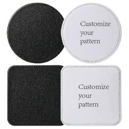 Customized coasters · Thickened waterproof leather material · Anti-slip and heat-insulating · Can be printed with LOGO/ pattern