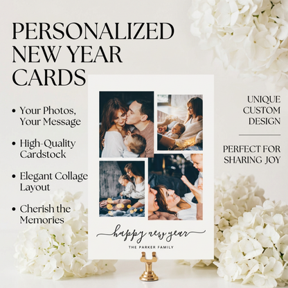 Personalized Custom New Year Cards with Envelopes