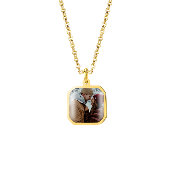Golden Memories Photo Necklace