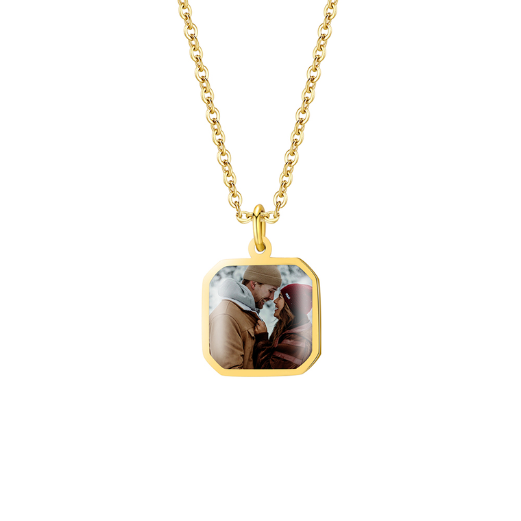 Golden Memories Photo Necklace