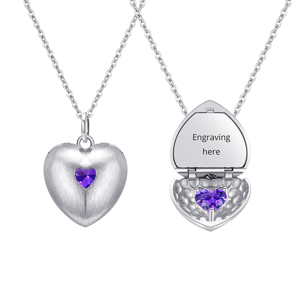 Personalized Flip-Open Birthstone Name Necklace detail