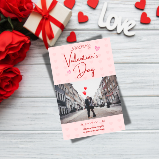 [High-Grade Minimalist Custom Valentine's Day Greeting Cards]  Customizable with sweet couple photos + confession phrases