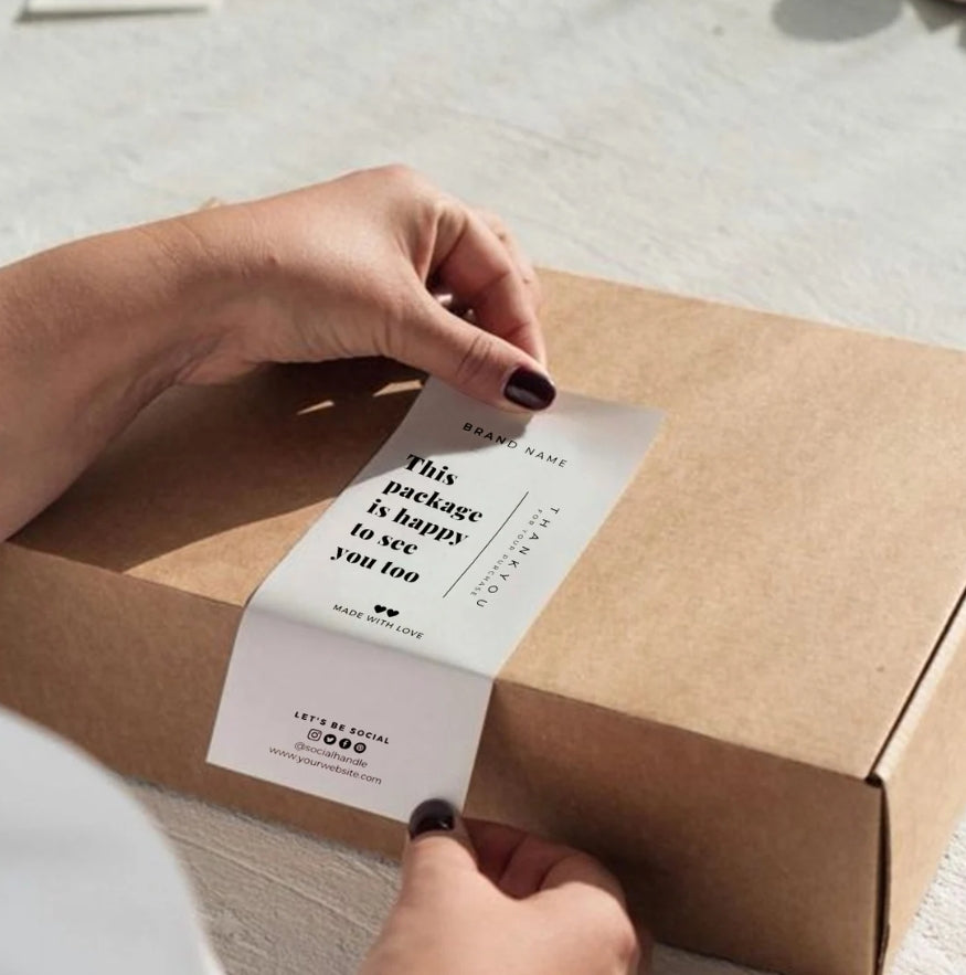 Customized packaging stickers · Sealing stickers for express delivery boxes/gift boxes · Can print logos and copy