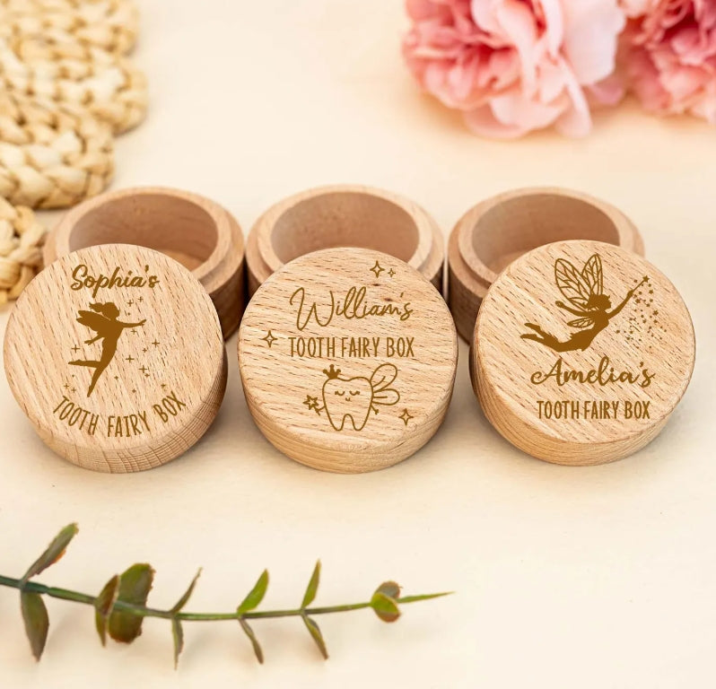 Customized tooth box · Wooden tooth box · Independently designed · Special for collecting baby teeth/wisdom teeth
