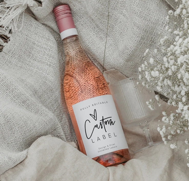 Customized wine label stickers · Waterproof and moisture-proof · Special for red wine, spirits and fruit wine · Can be attached to glass bottles