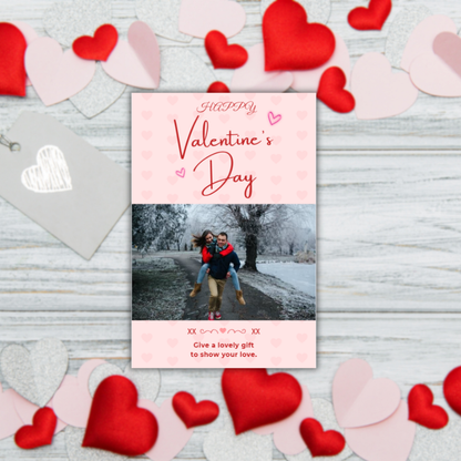 [High-Grade Minimalist Custom Valentine's Day Greeting Cards]  Customizable with sweet couple photos + confession phrases