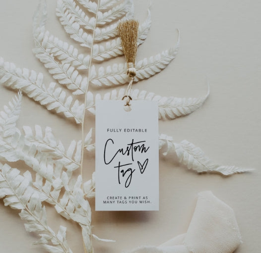 Customized packaging tags · perforated tags · Suitable for clothing/shoes and hats/bags · Can print LOGO+ text