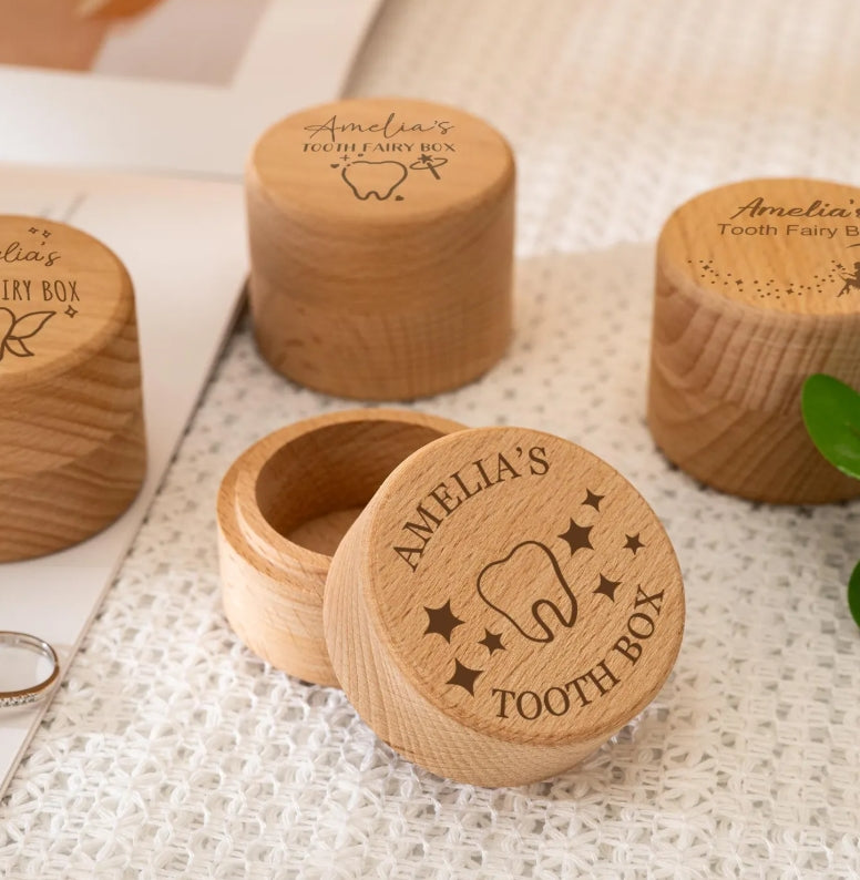 Customized tooth box · Wooden tooth box · Independently designed · Special for collecting baby teeth/wisdom teeth
