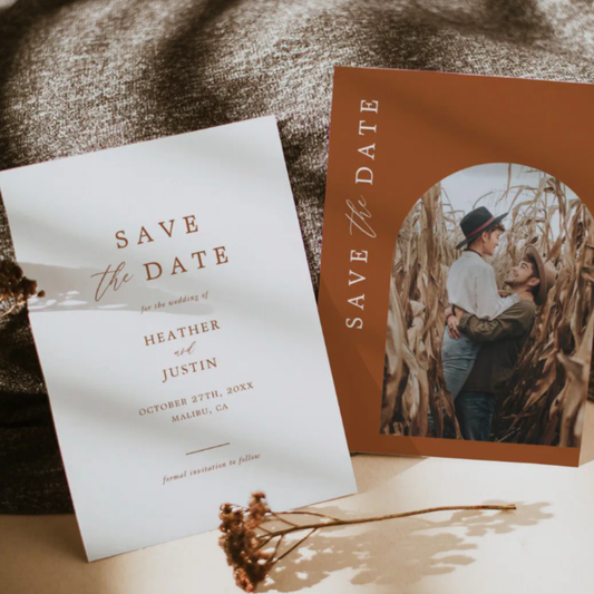 [Modern-Style Wedding Date Announcement Greeting Cards] Customizable with Envelopes Creative Customization of lmages and Text