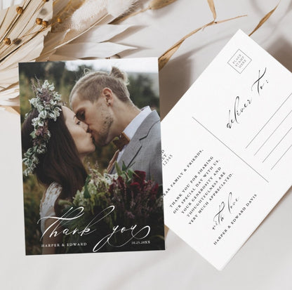Customized minimalist wedding greeting cards for small accounts · Customized photos/text · Wedding commemorative greeting cards