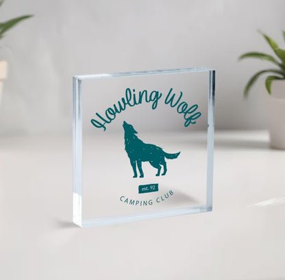 Customized acrylic square standing signs · Customized LOGO+ text · Waterproof and anti-fading