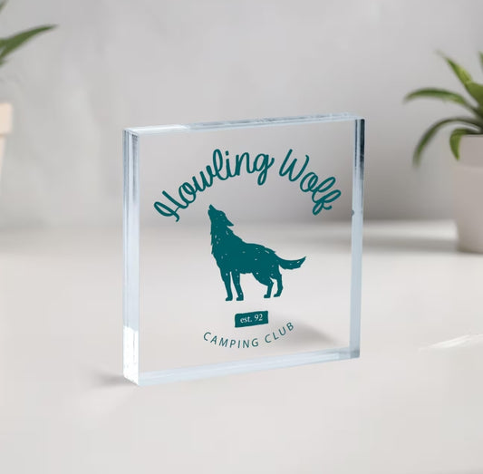 Customized acrylic square standing signs · Customized LOGO+ text · Waterproof and anti-fading