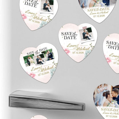 Customized heart-shaped fridge magnets · Classic heart shape · Firm and won't fall off · Can print photos and text