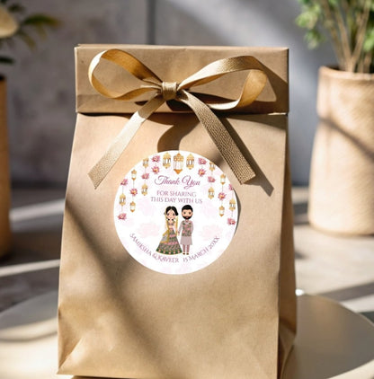 Customized round stickers · Can print logos/text · Essential for parties/gift packaging