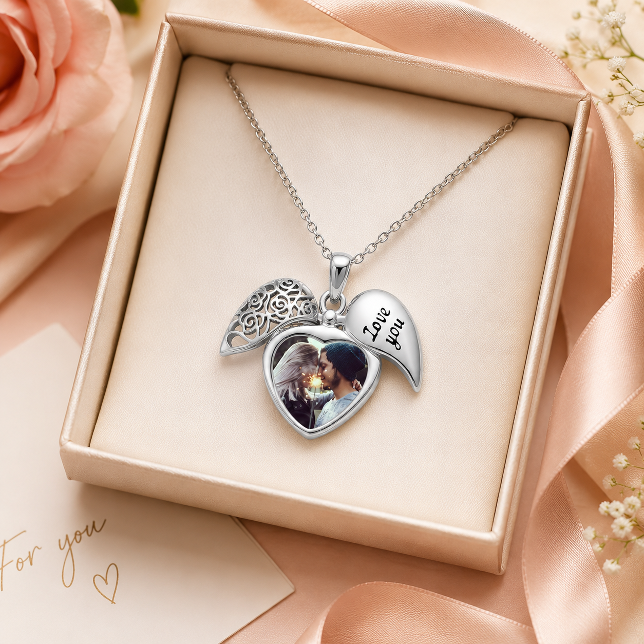 Forever in My Heart Necklace gift and lifestyle detail