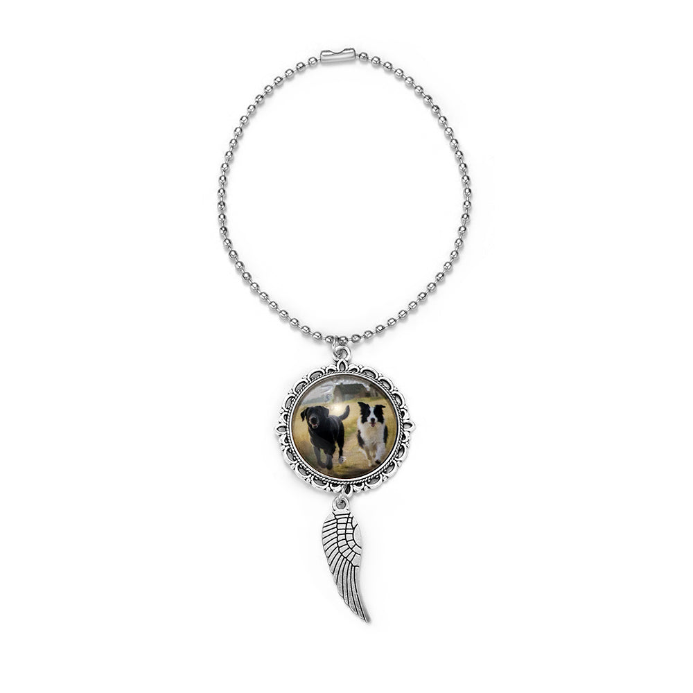 Personalized Feather Photo Pendant