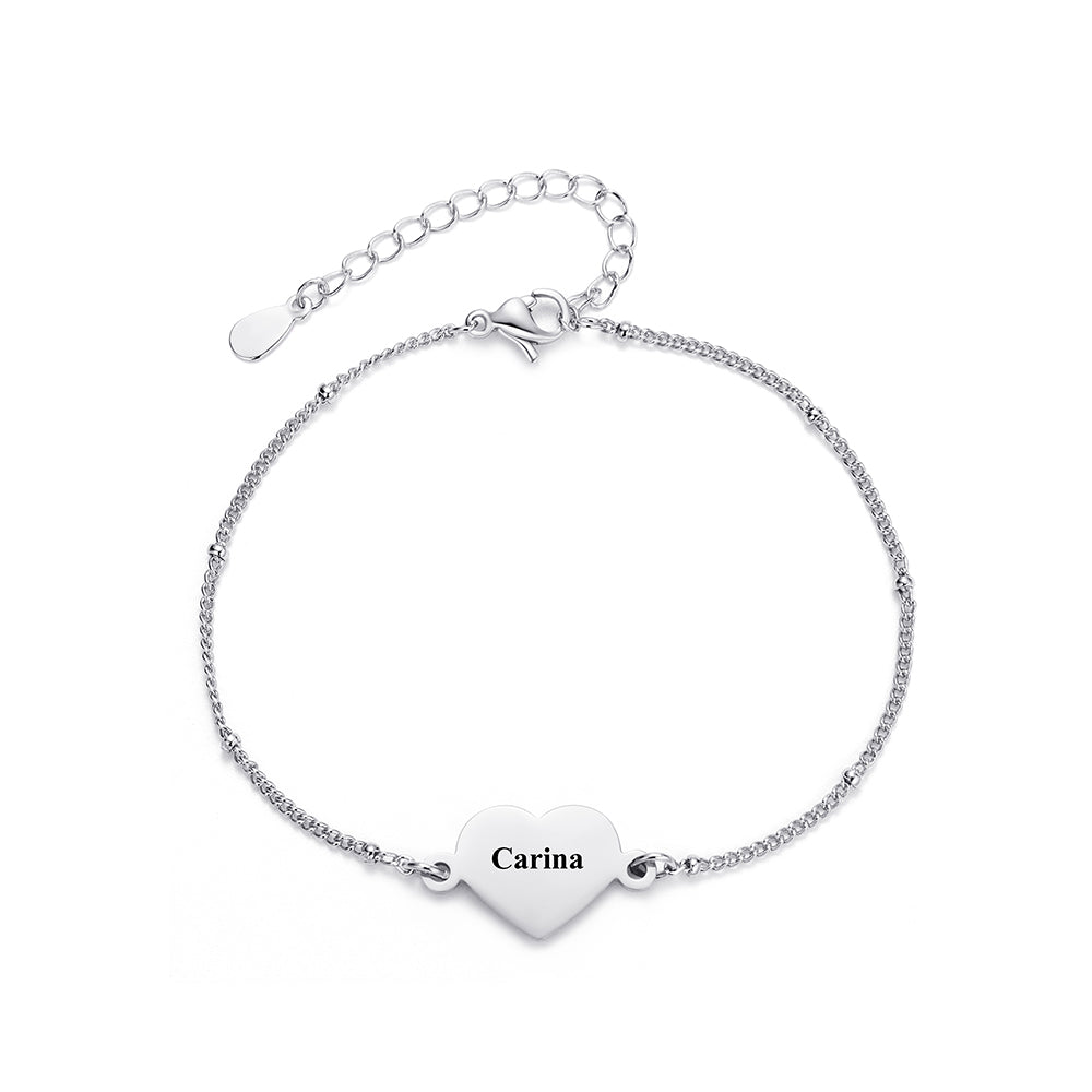Personalized Heart Tag Bracelet