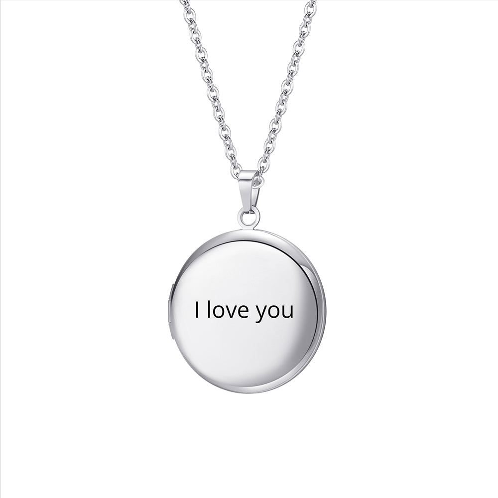 Personalized Double-Sided Round Photo Necklace