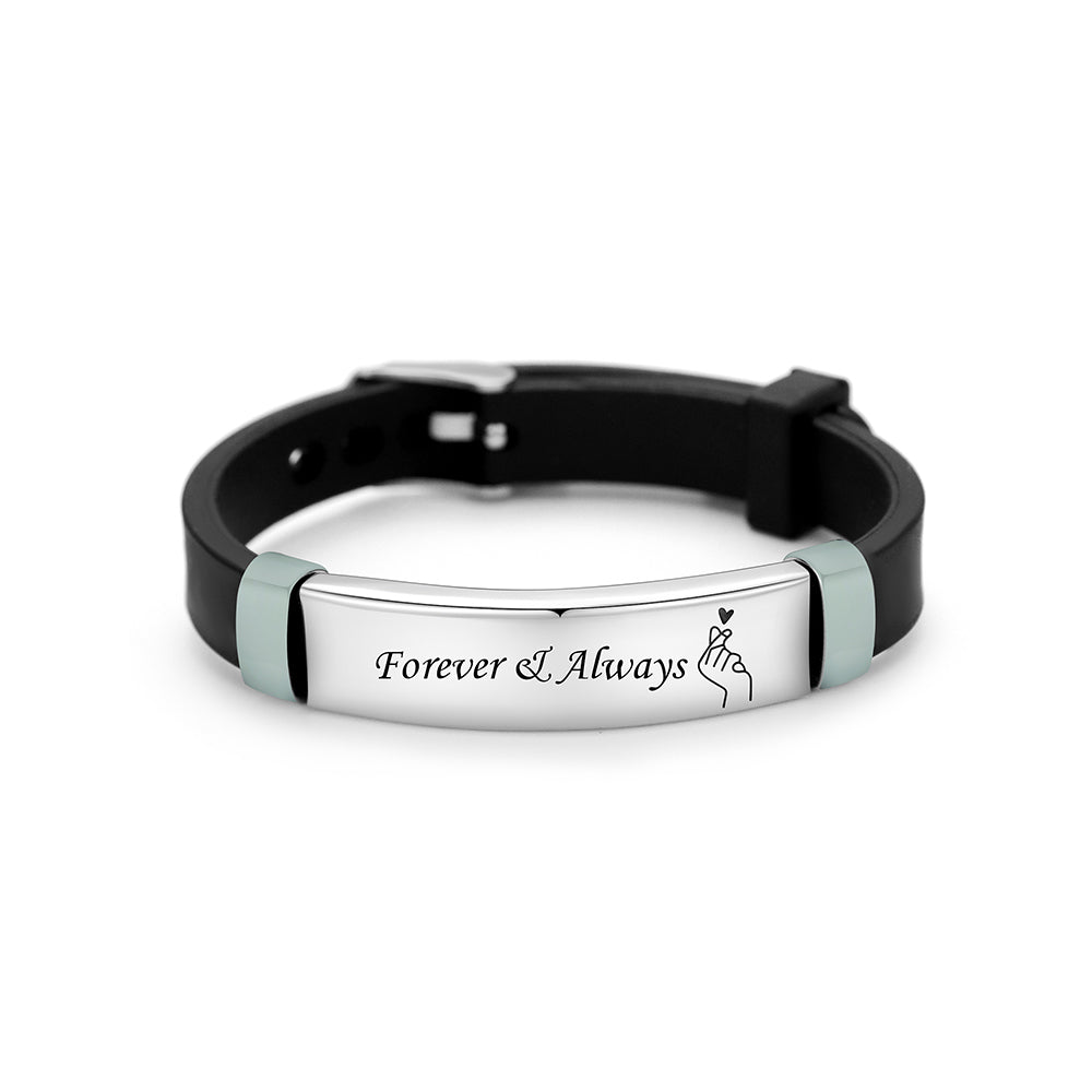 Personalized Glow Tag Silicone Couple Bracelets