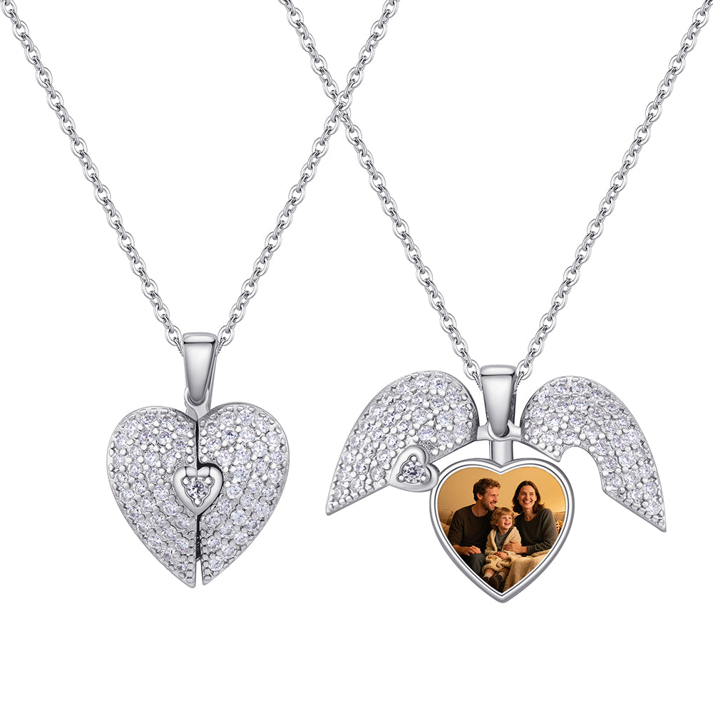 Personalized Double-Wing Photo Necklace