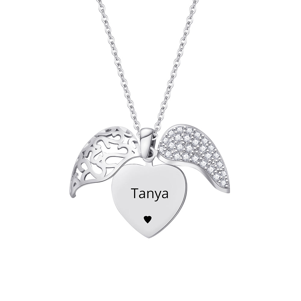 Personalized Angel Wing Name Necklace