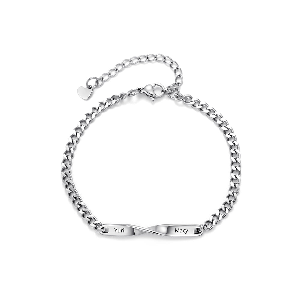 Personalized Double-Tag Cuban Chain Bracelet