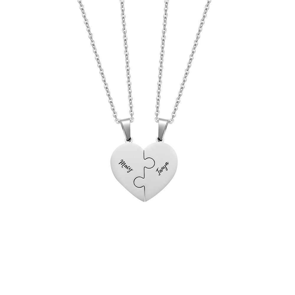 Personalized Puzzle Heart Name Necklace