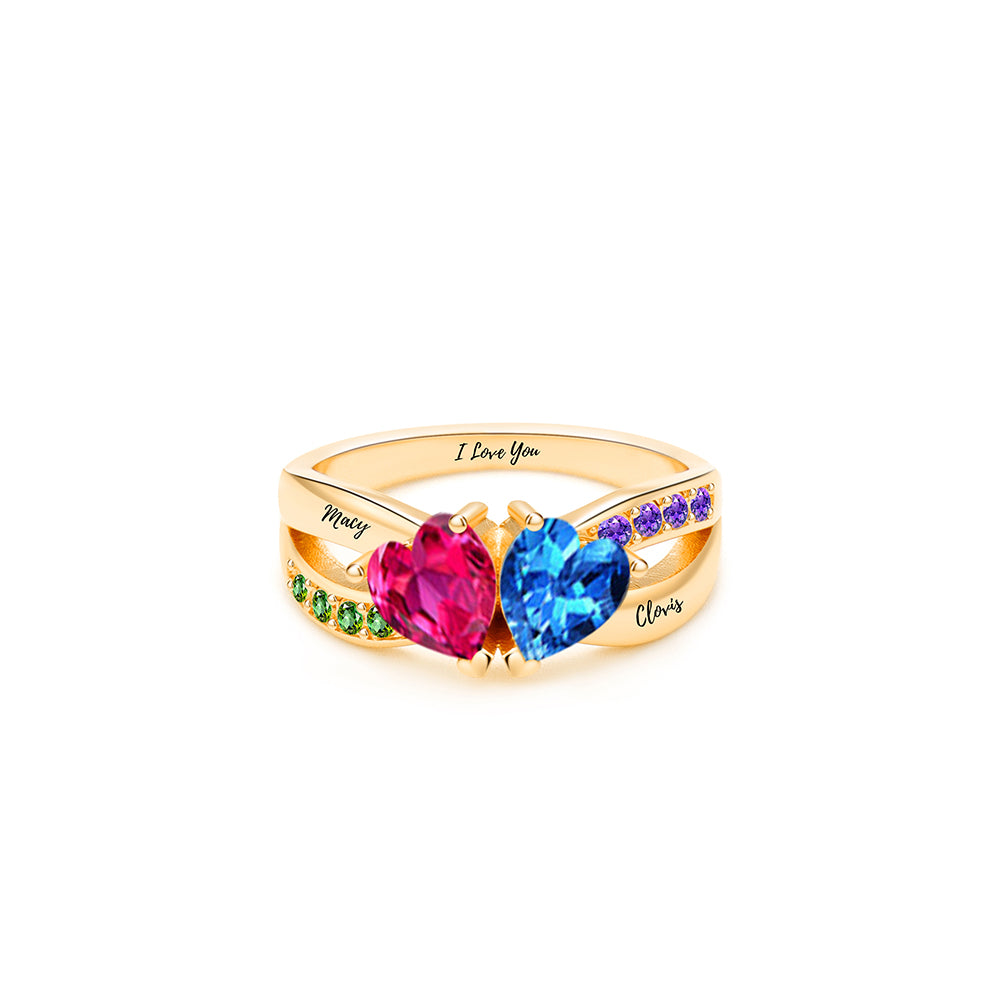 Personalized Two-Birthstone Name Ring